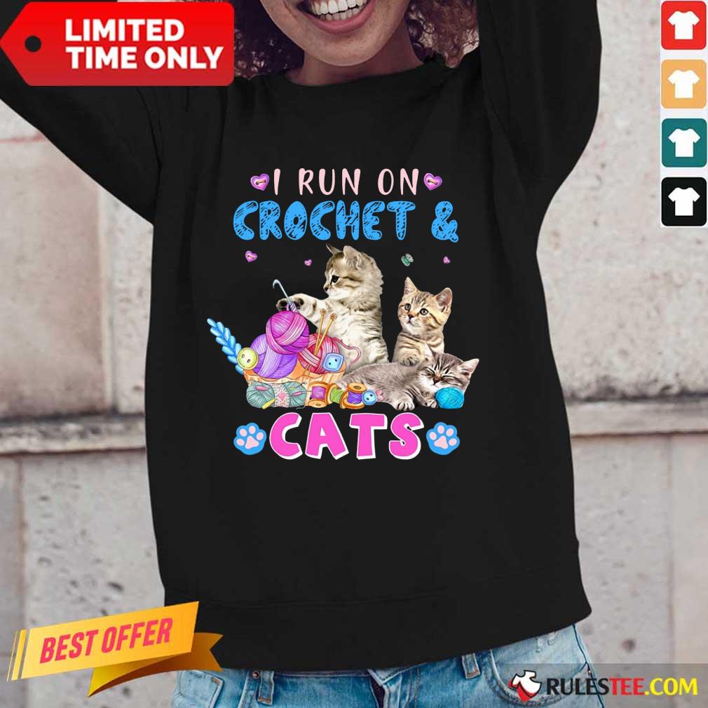 Awesome I Run On Crochet And Cats Long-Sleeved
