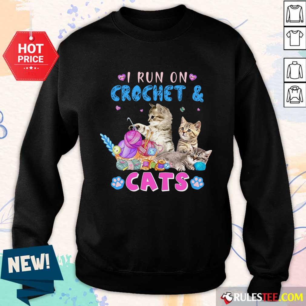 Awesome I Run On Crochet And Cats Sweater