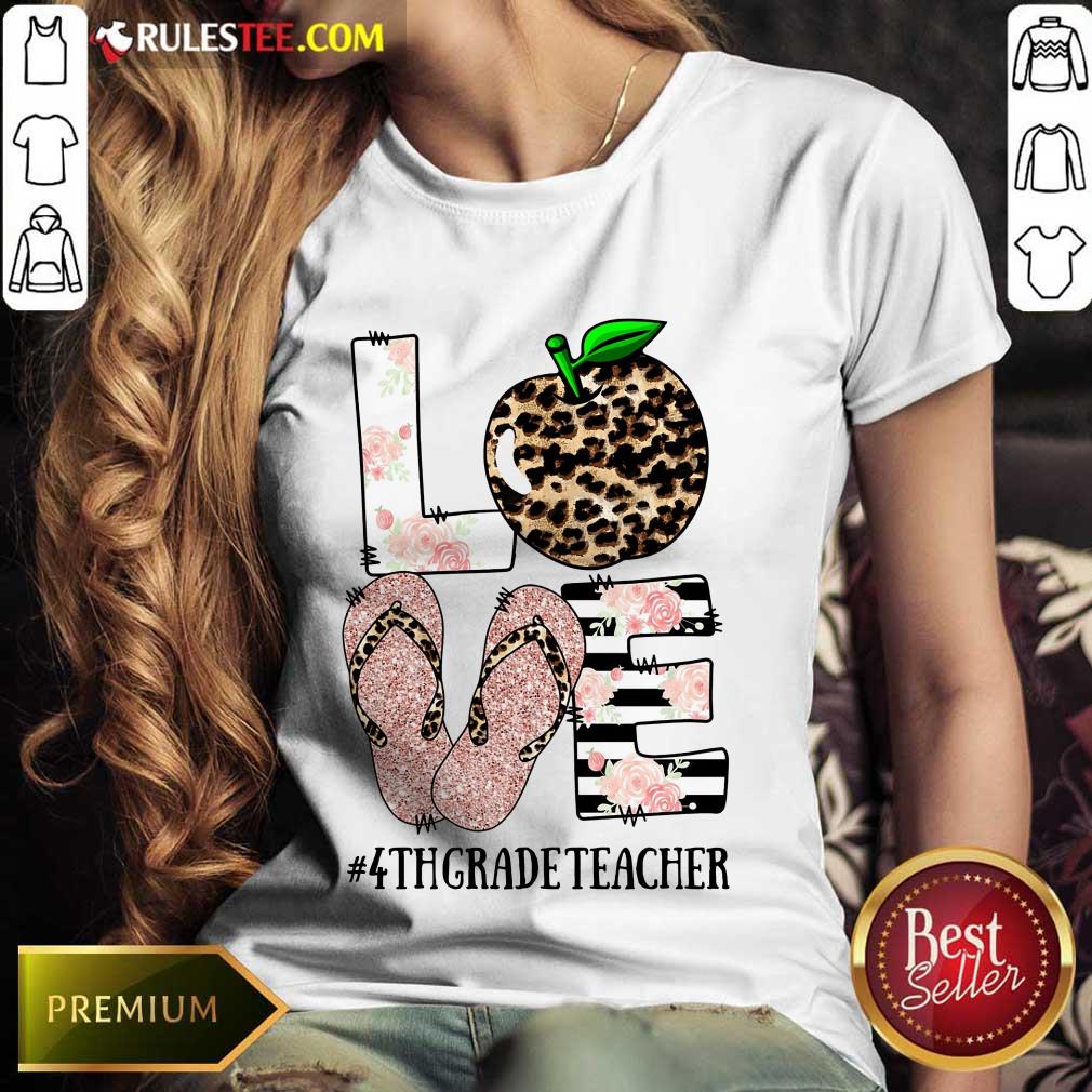 Love Apple 4th Grade Teacher Ladies Tee 