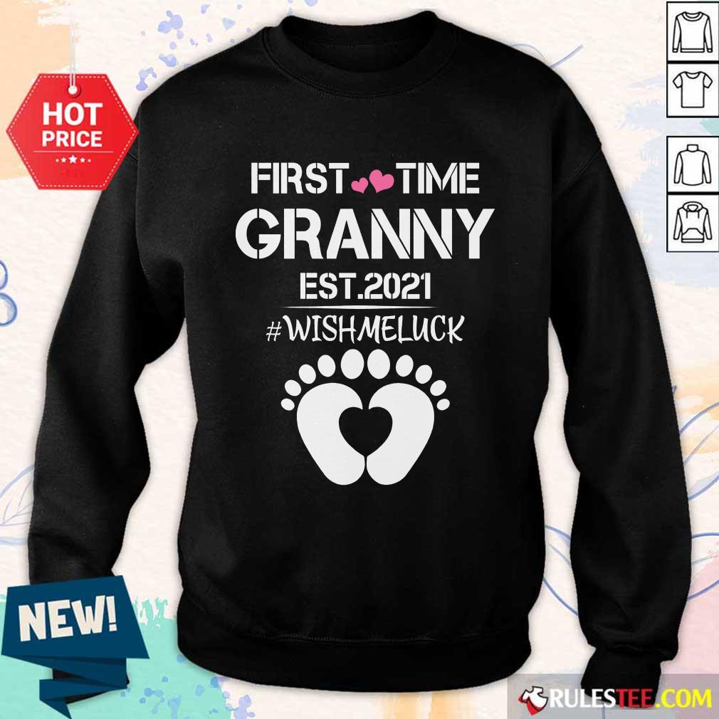 Nice Baby Foots First Time Grandma Est 2020 Wish Me Luck Sweater