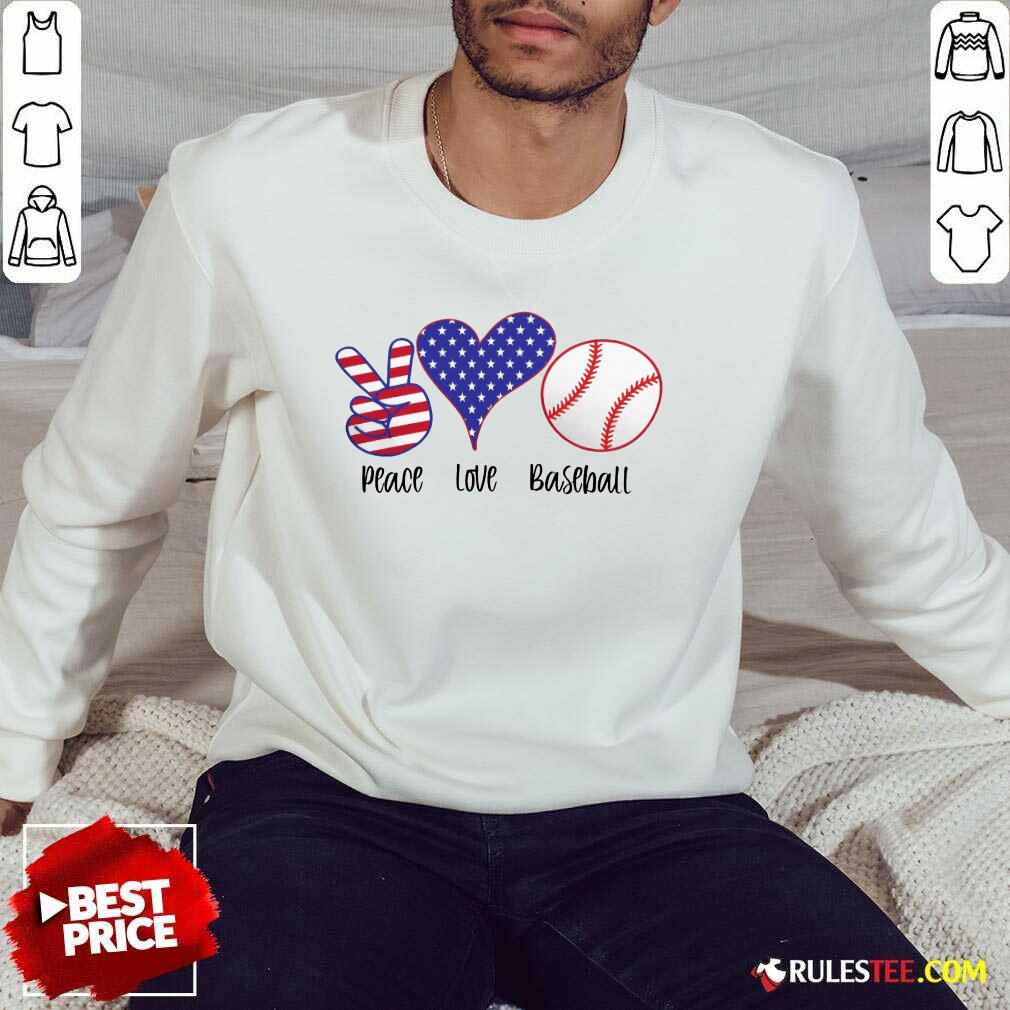 Place Love Baseball American Flag Sweater