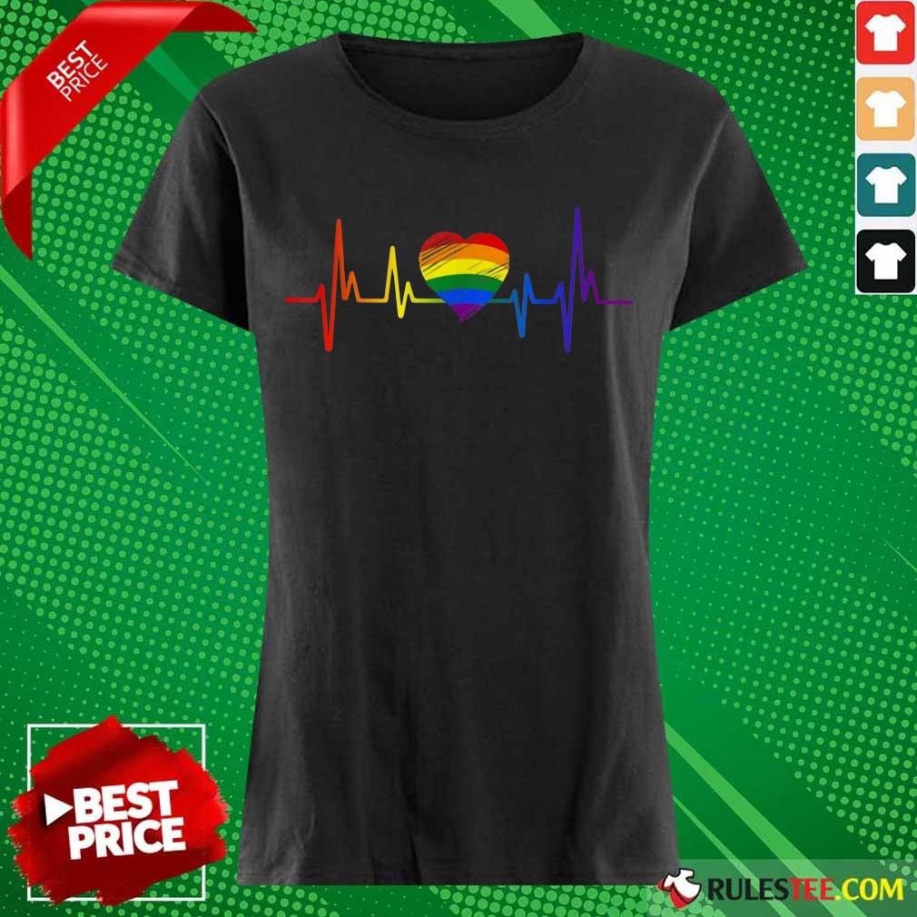 Premium LGBT Pride Heartbeat Ladies Tee 