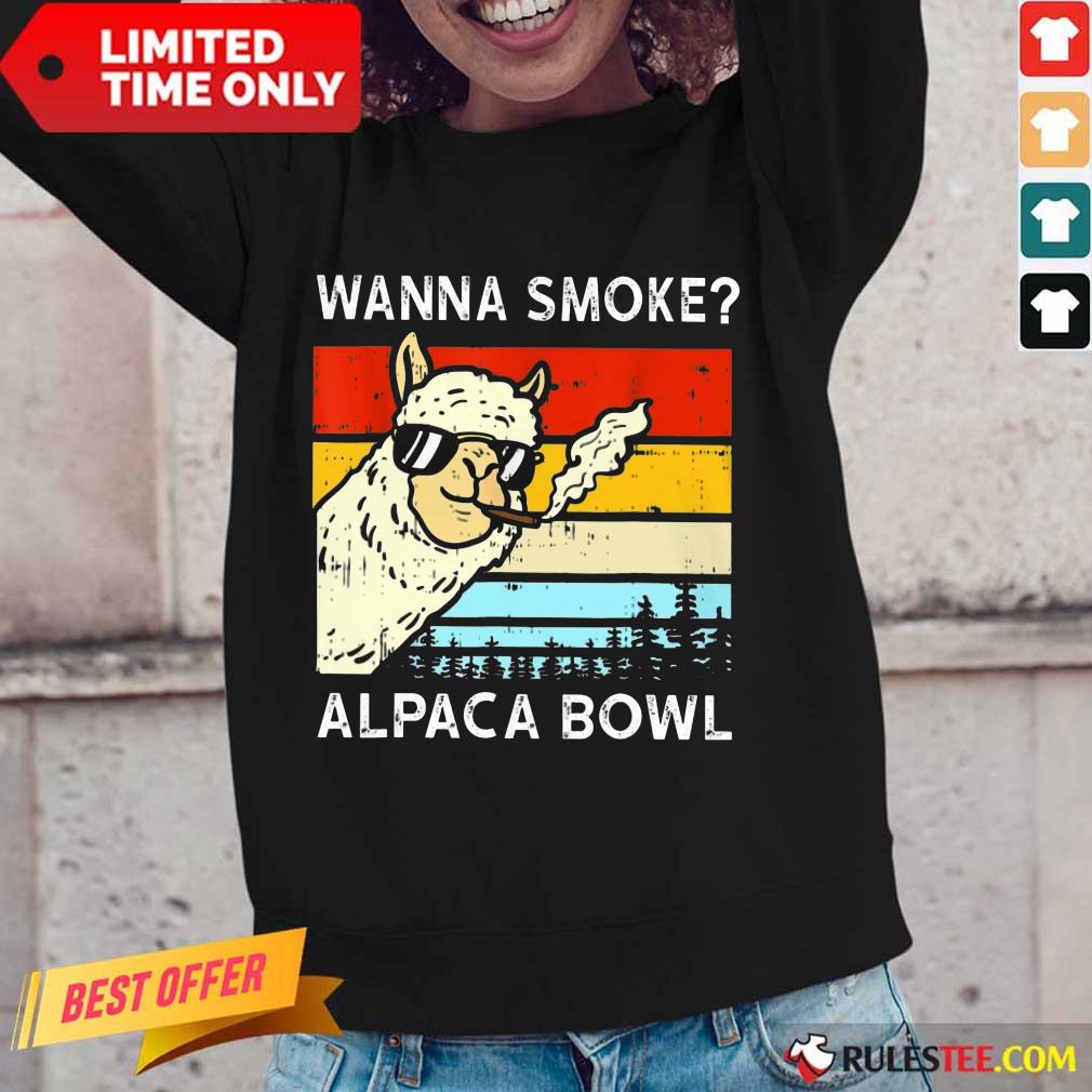 Pretty Wanna Smoke Alpaca Bowl Vintage Long-Sleeved