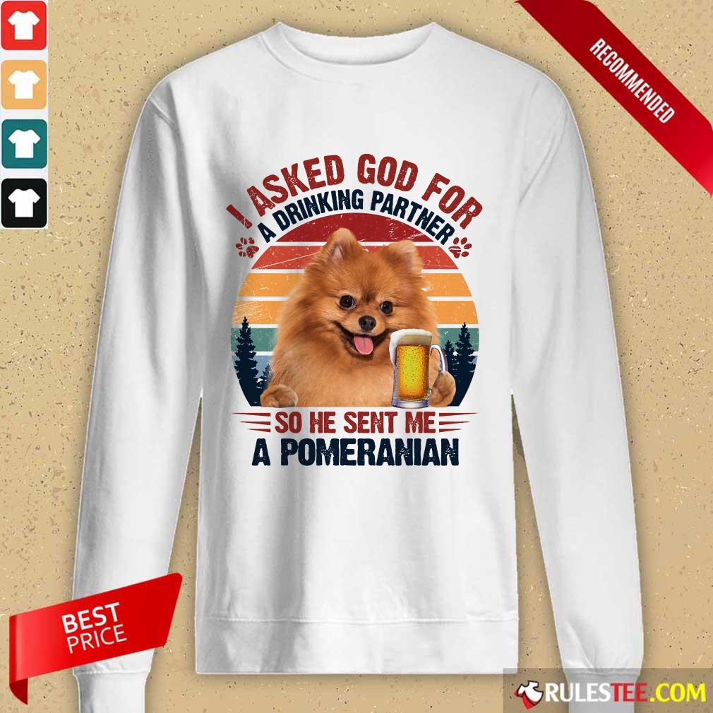 I Asked God For A Pomeranian Vintage Long-Sleeved