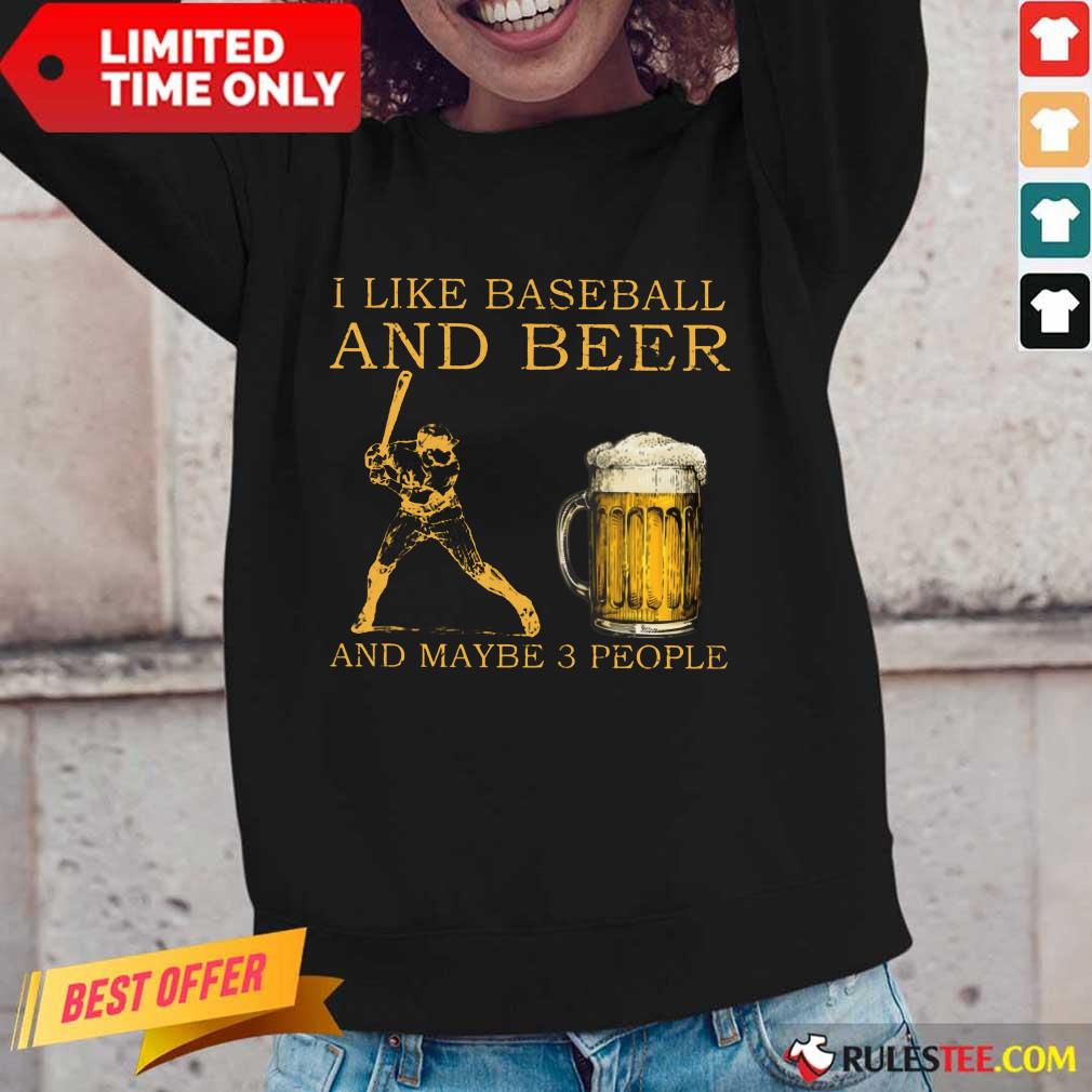 I Like Baseball And Beer Long-Sleeved