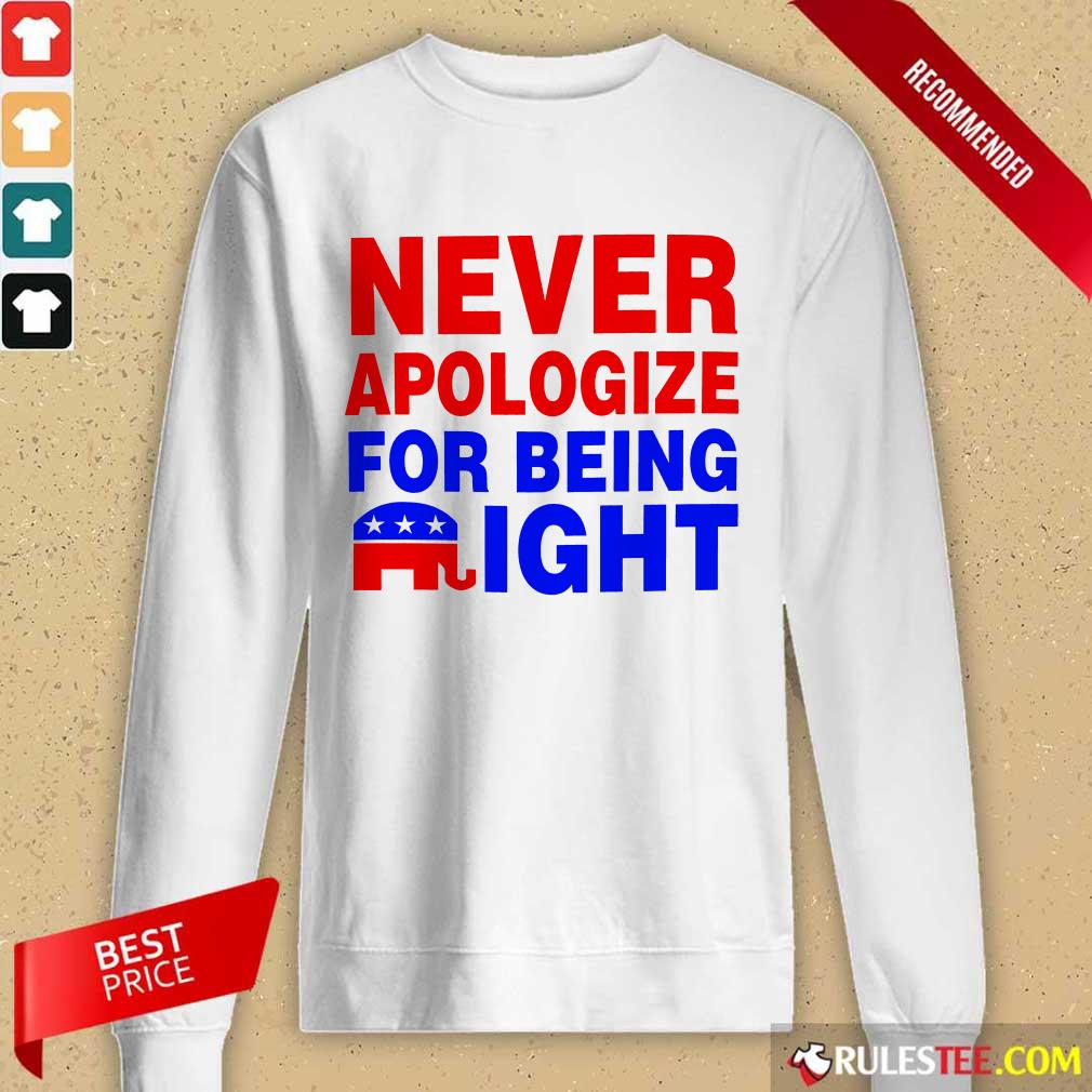 Never Apologize For Being Right Long-Sleeved