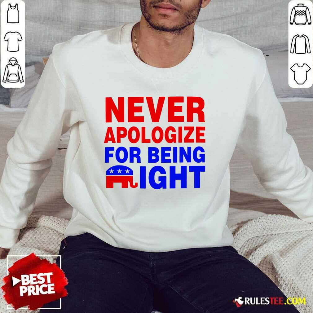 Never Apologize For Being Right Sweater