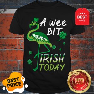 A Wee Bit Irish Today Green Flamingo St Patrick’s Day Shirt