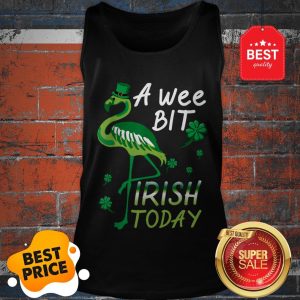 A Wee Bit Irish Today Green Flamingo St Patrick’s Day Tank Top
