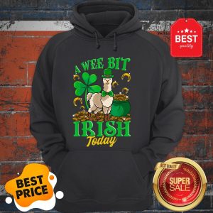 A Wee Bit Irish Today Llama Leprechaun St Patricks Day Hoodie