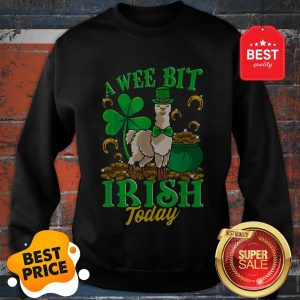 A Wee Bit Irish Today Llama Leprechaun St Patricks Day Sweatshirt