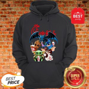 Chick Fil A Mashup Baby Yoda Baby Groot Toothless Stitch Gizmo Hoodie
