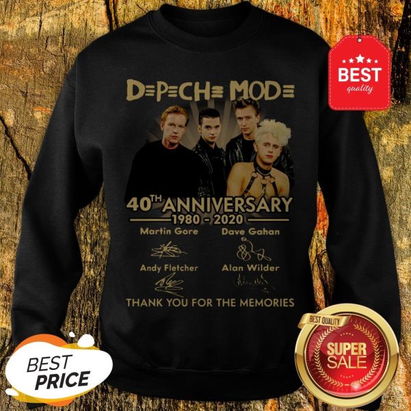 Depeche Mode 40th Anniversary 1980 2020 Signature Thank Memories Sweatshirt