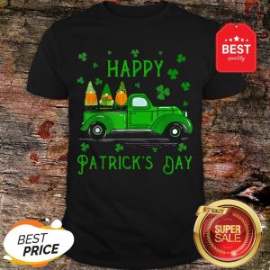 Happy Saint Patrick’s Day Cool Green Gnomes Truck Shamrock Shirt