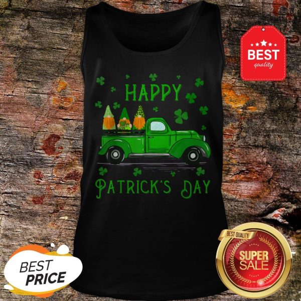 Happy Saint Patrick’s Day Cool Green Gnomes Truck Shamrock Tank Top