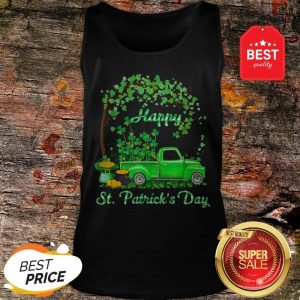 Happy St Patrick’s Day Green Truck Shamrock Buffalo Plaid Tank Top