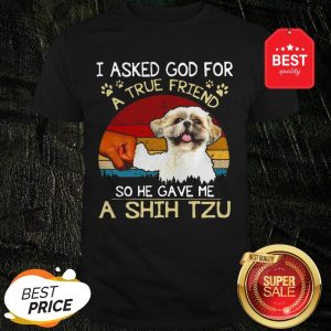 I Ask God For A True Friend So He Gave Me A Shih Tzu Vintage Shirt