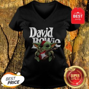 Nice Baby Yoda Hug Guitar David Bowie Star Wars V-neck