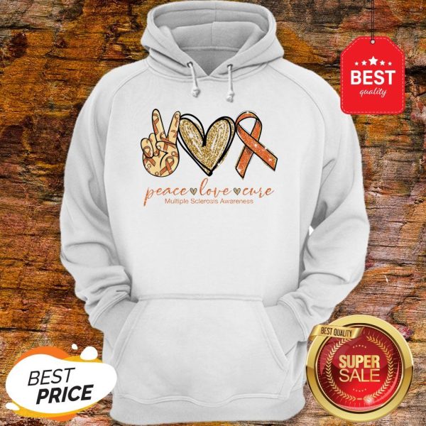Nice Peace Love Cure Multiple Sclerosis Awareness Hoodie