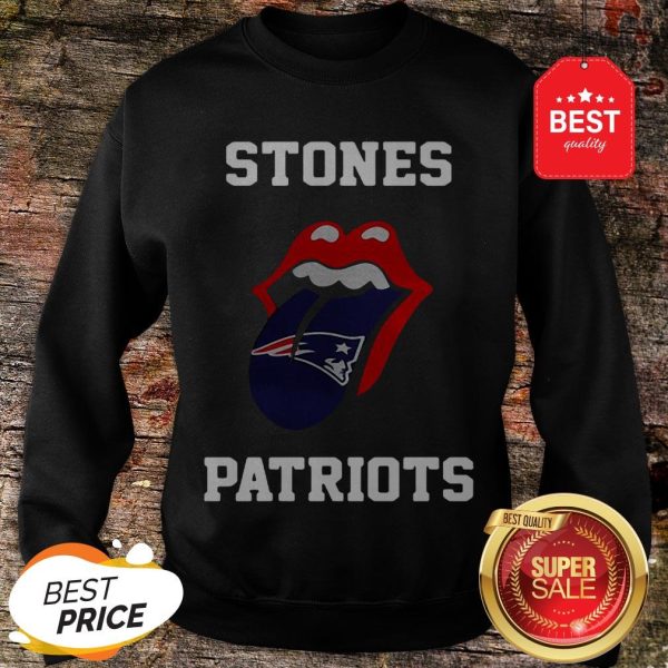 Nice Rolling Stones Logo New England Patriots Sweatshirt
