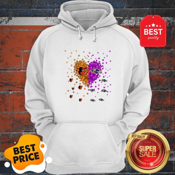 Official Baltimore Orioles And Baltimore Ravens Heart Hoodie