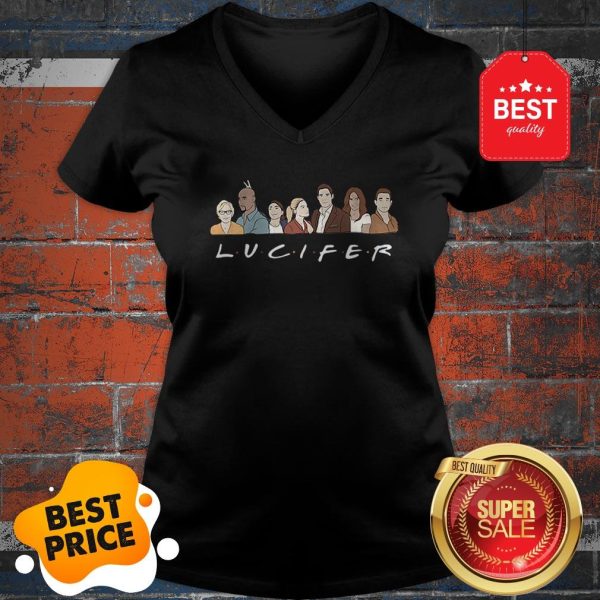 Official Friends Lucifer Characters Cartoon V-neck