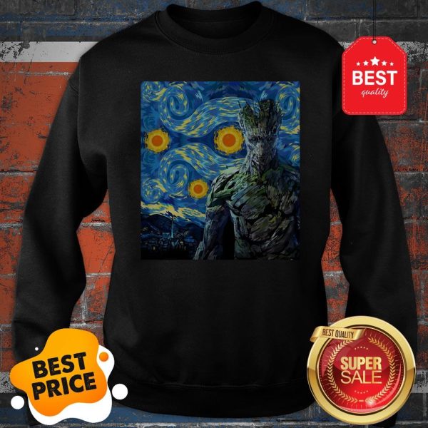 Official Marvel Groot Mashup Van Gogh Starry Night Sweatshirt