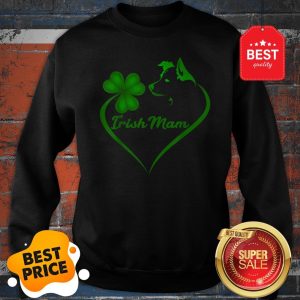 Premium Irish Mam Shamrock St Patrick Day Border Collie Dog Lover Sweatshirt