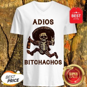 Pretty Adios Bitchachos Mexican Skeleton V-neck