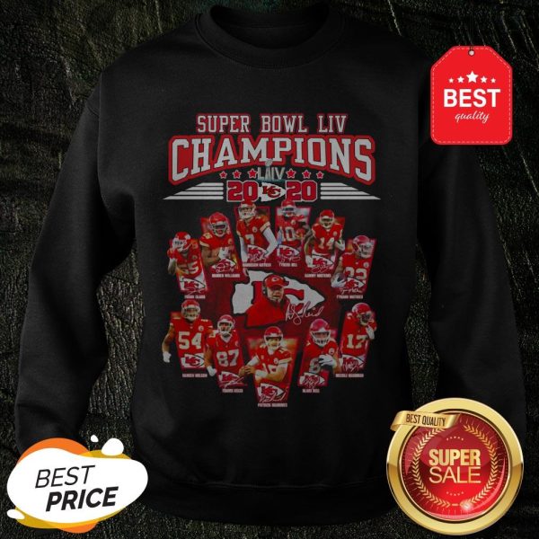 Super Bowl LIV Champions 2020 Kansas City Chiefs Signatures Sweatshirt