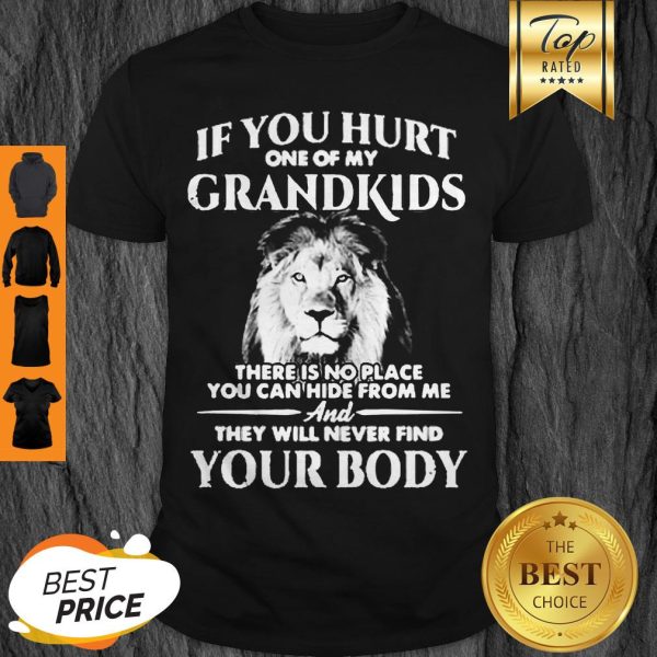 Lion If You Hurt One Of My Grandkids There Is No Place You Can Hide From Me Shirt