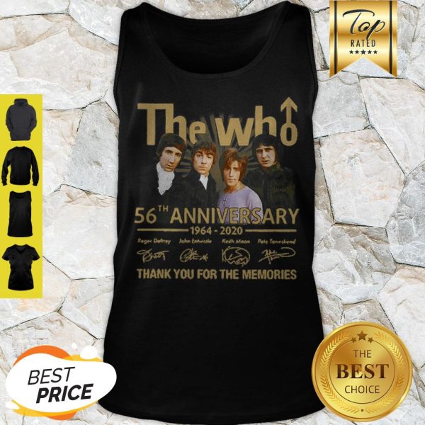 The Who 56th Anniversary 1964 2020 Signatures Thank You For The Memories Tank Top