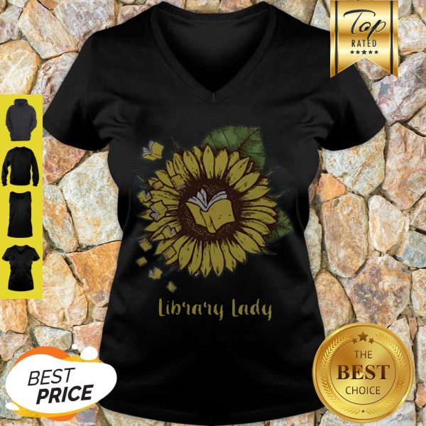 Official Sunflower Book Library Lady V-neck