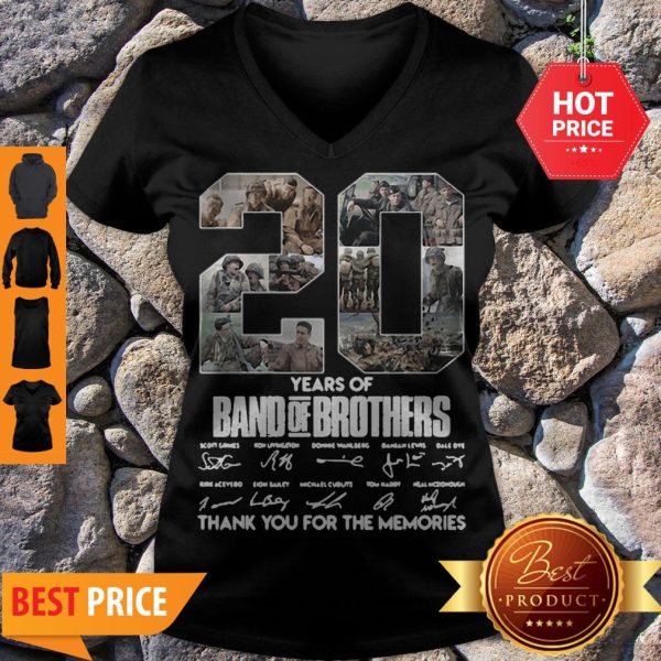 20 Years Of Band Of Brothers Thank You For The Memories Signatures V-neck