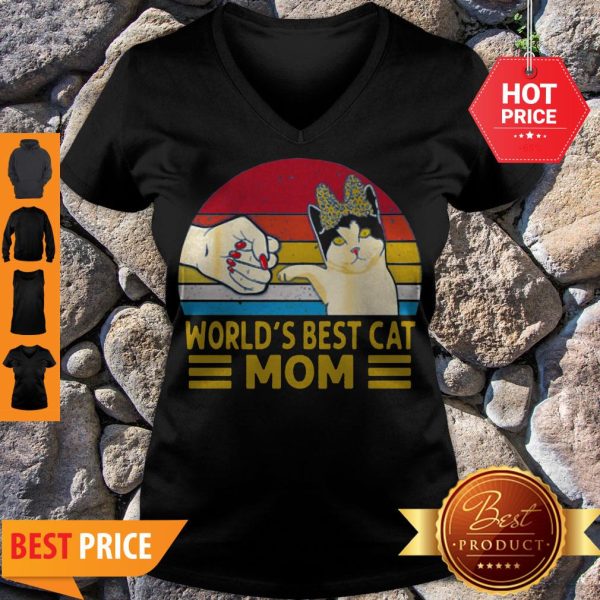 Vintage World’s Best Cat Mom V-neck