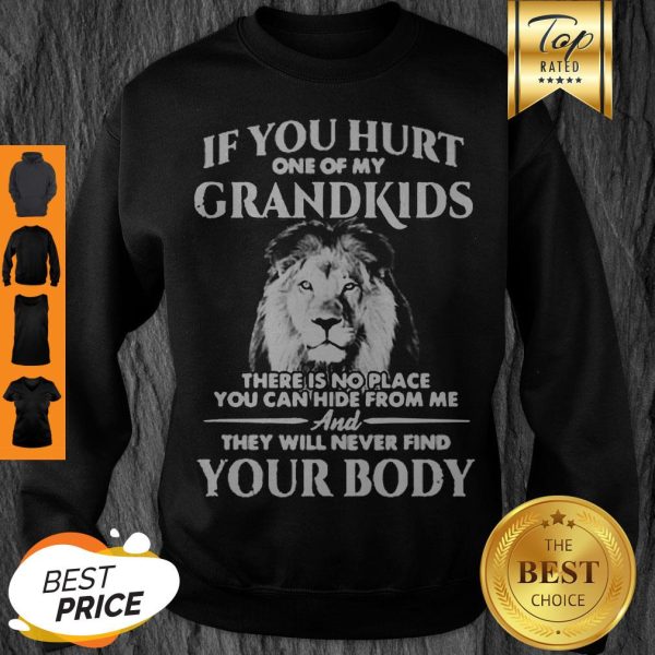 Lion If You Hurt One Of My Grandkids There Is No Place You Can Hide From Me Sweatshirt