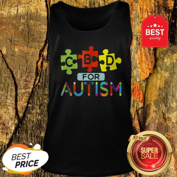 CBD For Autism Awareness Shirt Hemp Oil Puzzle Gift Tank Top