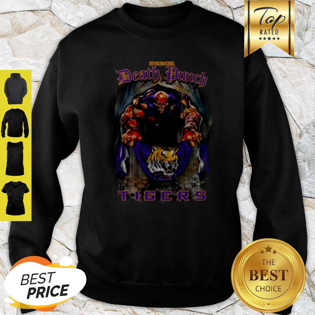 Five Finger Death Punch Holding LSU Tigers Flag Sweatshirt