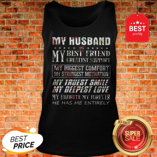 Flower My Husband Is My Best Friend Greatest Support My Biggest Tank Top