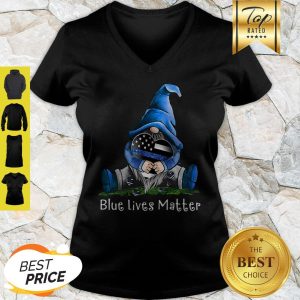 Gnome Hug Blue Lives Matter Thin Blue Line V-neck