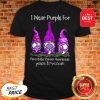 Gnomes I Wear Purple For Pancreatic Cancer Awareness Peace Love Cure Shirt