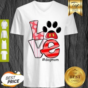 Nice Mickey Dog Paw Love #Dogmom V-neck
