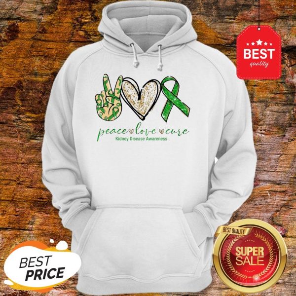 Official Kidney Disease Awareness Peace Love Cure Hoodie