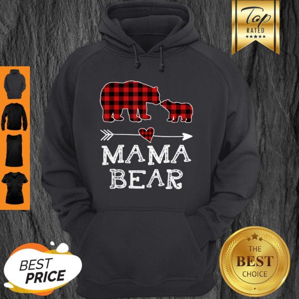 Official Mama Bear Christmas Pajama Red Plaid Buffalo Family Gift Hoodie
