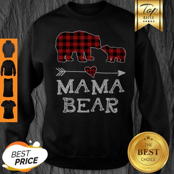 Official Mama Bear Christmas Pajama Red Plaid Buffalo Family Gift Sweatshirt
