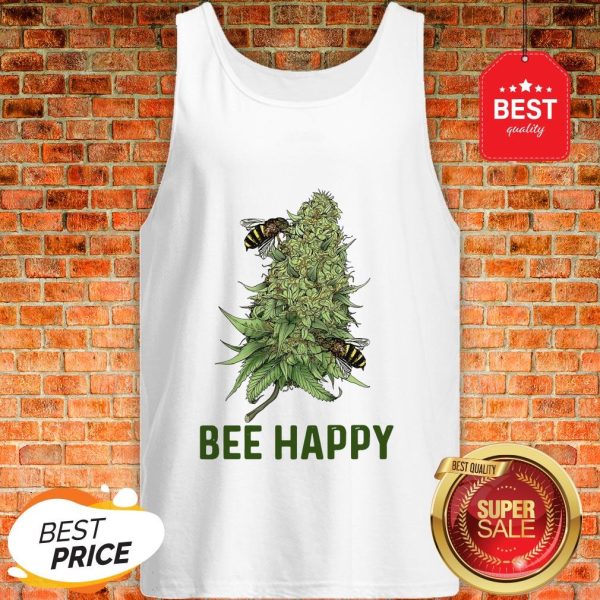 Official Weed Cannabis Bee Happy Tank Top