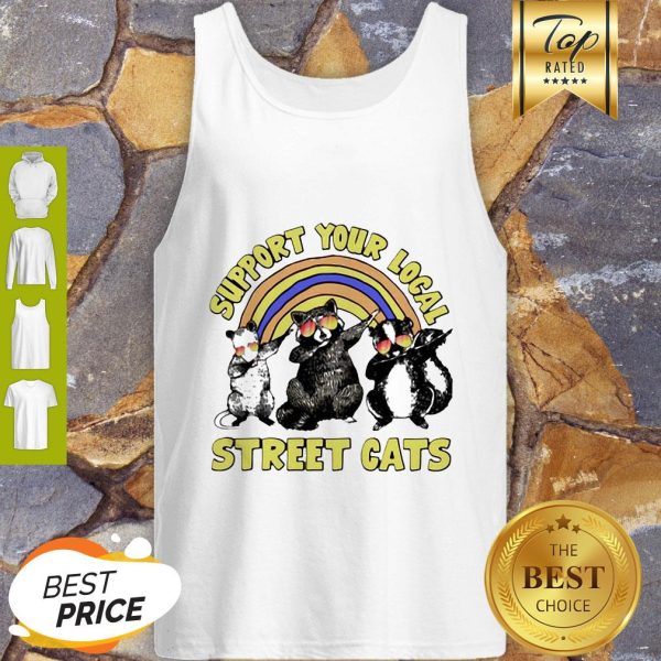 Raccoon Support Your Local Street Cats Tank Top