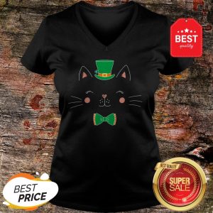 St Patricks Day Cat Funny With Irish Leprechaun Hat V-neck - Design By Rulestee.com