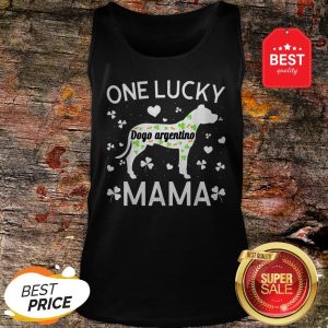 St Patricks Day Dogo Argentino Lucky Mama Mom Dog Gift Tank Top - Design By Rulestee.com