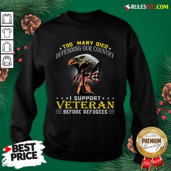 Too Many Died Defending Our Country I Support Veteran American Flag Sweatshirt - Design By Rulestee